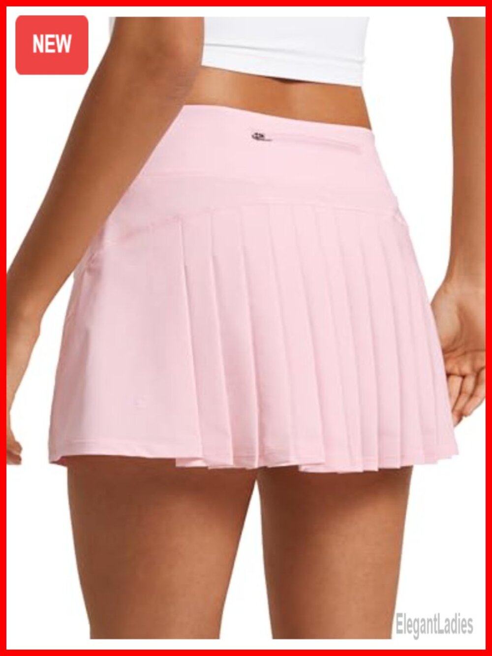 Pleated Tennis Skirt Mid Waisted Skort Built-in Shorts Athletic